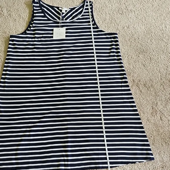 beachlunchlounge Navy and White Striped Tank Dress - Picture 5 of 8